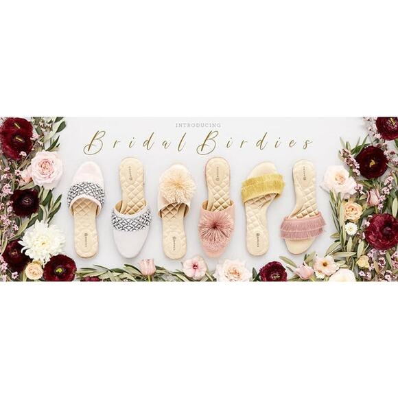 Birdies The Songbird Snow Crystal Velvet Bridal Slides - Size 7 - Picture 12 of 13